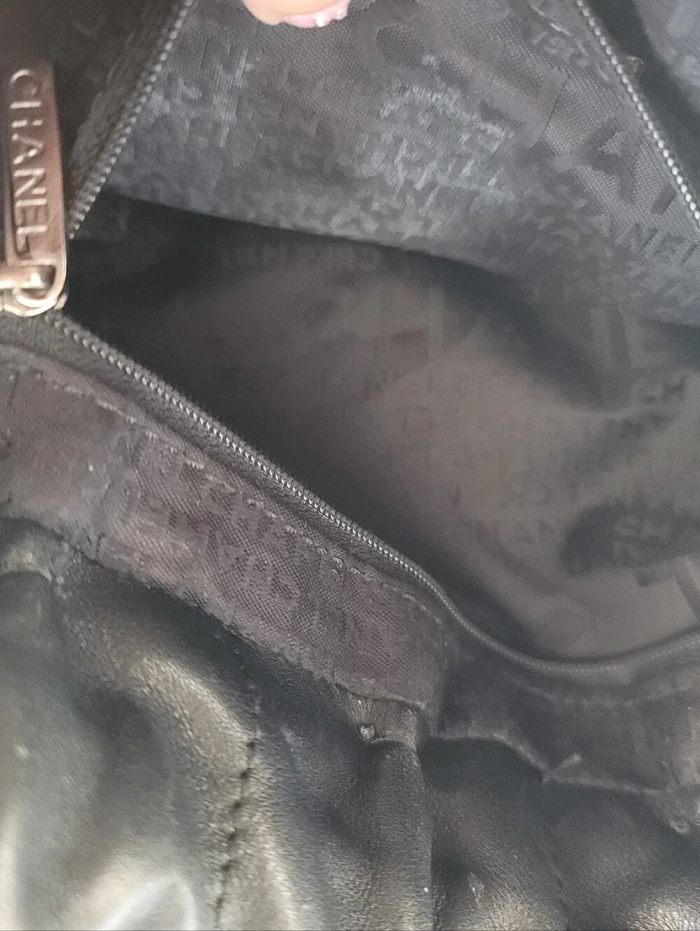 Chanel Black Quilted Leather Shoulder Bag with Chain Handles